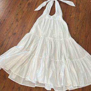 NWT Sonya Australia white cotton Marilyn Monroe style prairie dress peasant dres